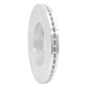 Acura MDX Brake Rotor (1) - Front Right - R1 Concepts - Drilled & Slotted - Silver - `17-`20